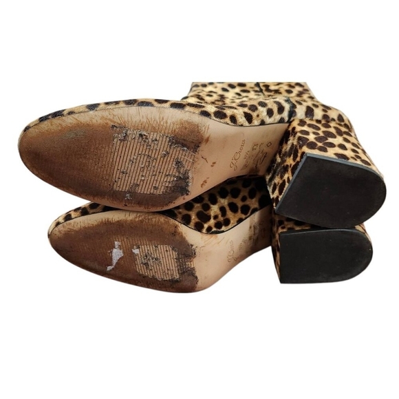J. Crew $248 Sadie Ankle Boots in Leopard Calf Hair Size 8.5 - Picture 9 of 14